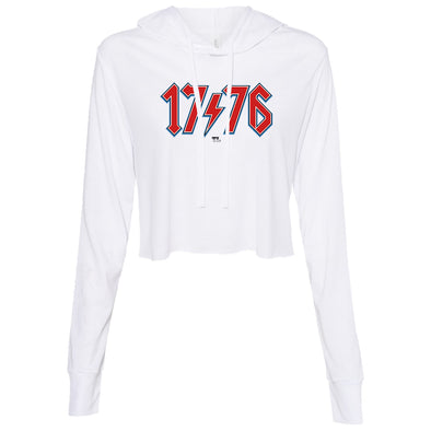 1776 ACDC Women's Thin Cropped Hooded Sweatshirt