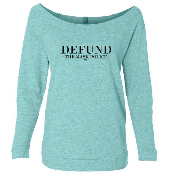 Defund The Mask Police Women's French Terry 3/4 Sleeve Raglan