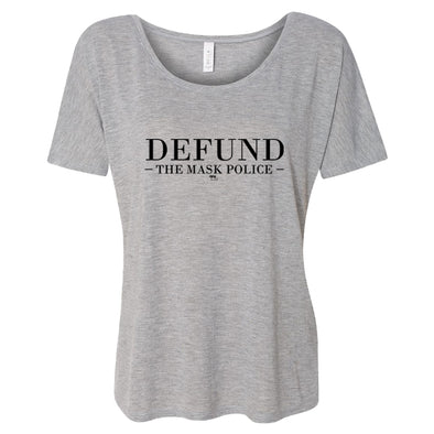 Defund The Mask Police Women's Slouchy Scoop-Neck Tee