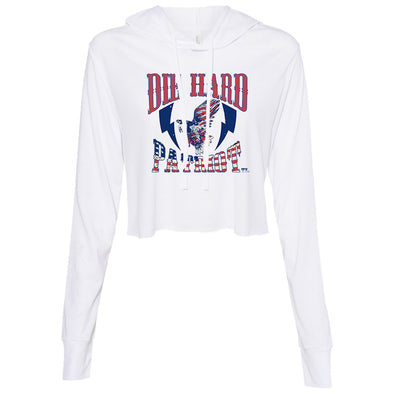 Die Hard Patriot Women's Thin Cropped Hooded Sweatshirt