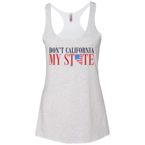 Don't California My State Women's Tri-Blend Racerback Tank