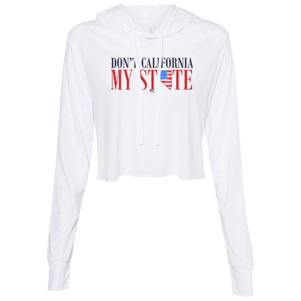 Don't California My State Women's Thin Cropped Hooded Sweatshirt
