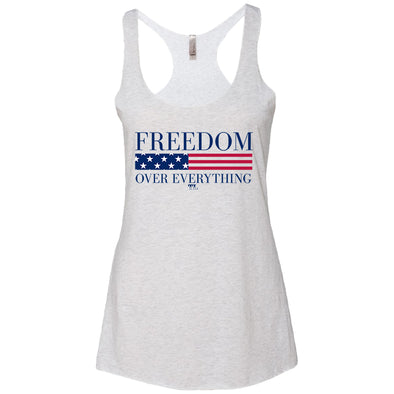 Freedom Over Everything Women's Tri-Blend Racerback Tank