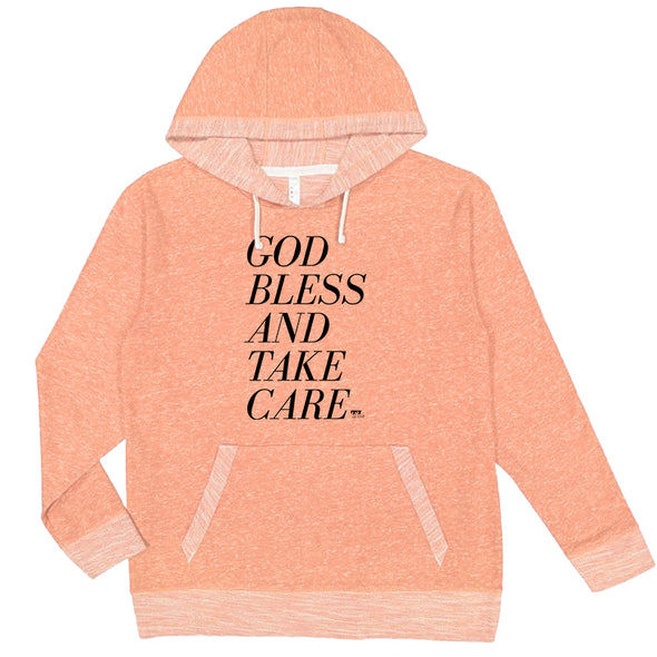God Bless and Take Care Black Print Unisex French Terry Hooded Sweatshirt
