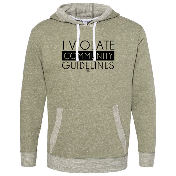 I Violate Community Guidelines Black Unisex French Terry Hooded Sweatshirt