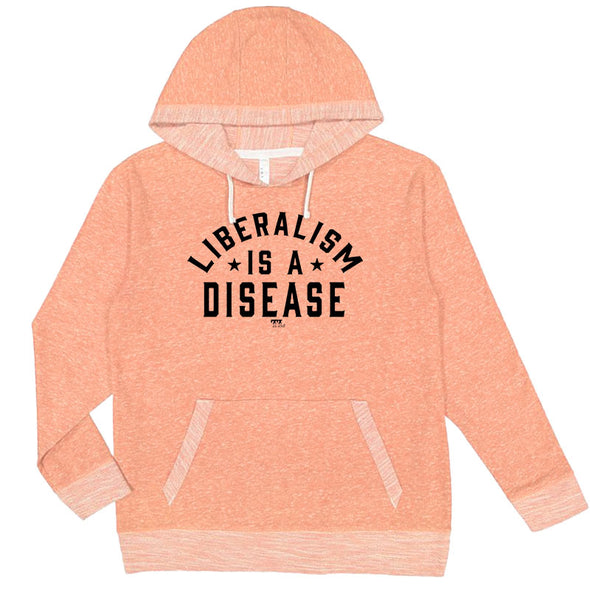 Liberalism Is A Disease Black Unisex French Terry Hooded Sweatshirt