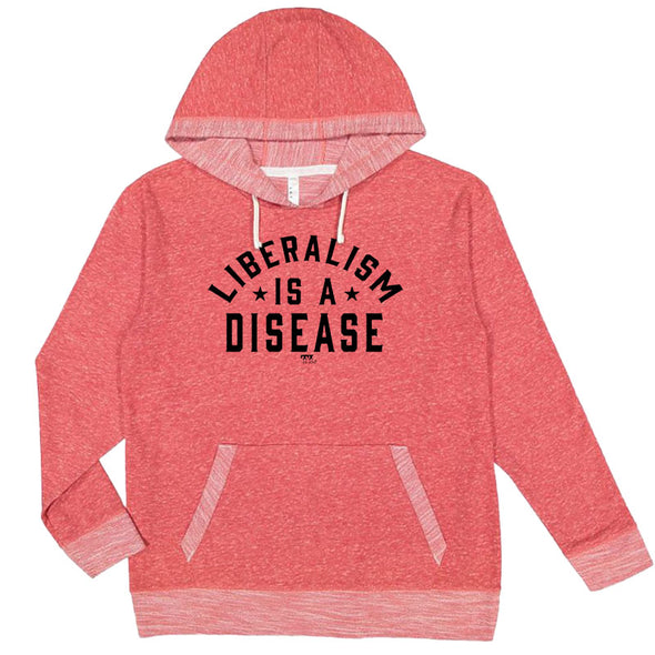 Liberalism Is A Disease Black Unisex French Terry Hooded Sweatshirt