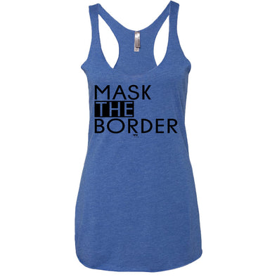 Mask The Border Black Women's Tri-Blend Racerback Tank