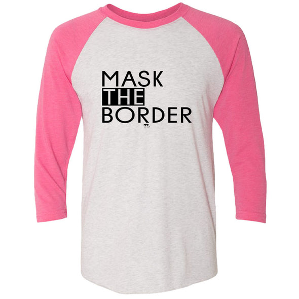 Mask The Border Black Unisex Tri-Blend 3/4 Sleeve Raglan