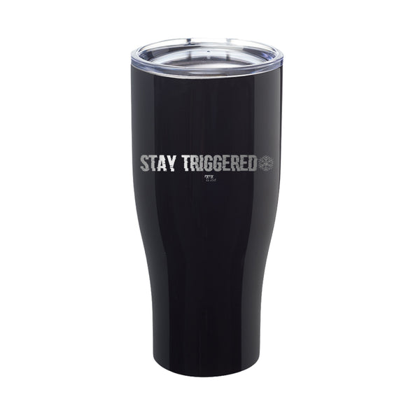 Stay Triggered Snowflake Distorted Laser Etched Tumbler
