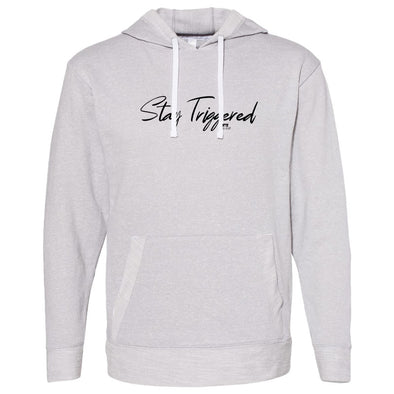 Stay Triggered Script Black Unisex French Terry Hooded Sweatshirt