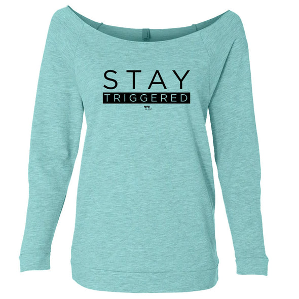 Stay Triggered Black Women's French Terry 3/4 Sleeve Raglan