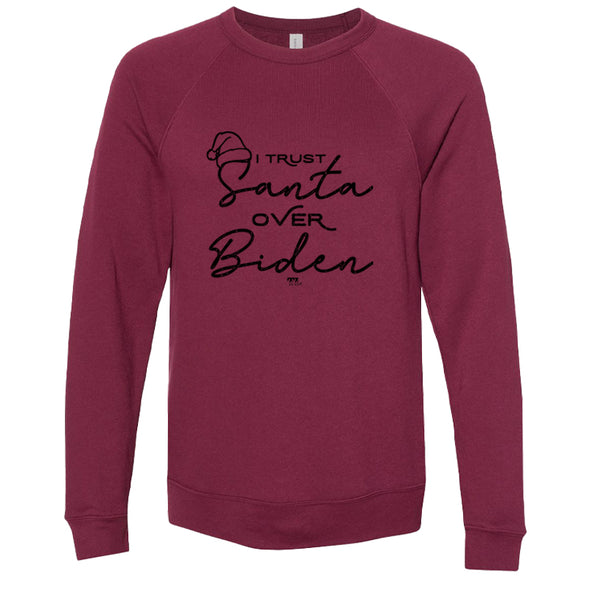 I Trust Santa Over Biden Black Print Unisex Crewneck Sweatshirt
