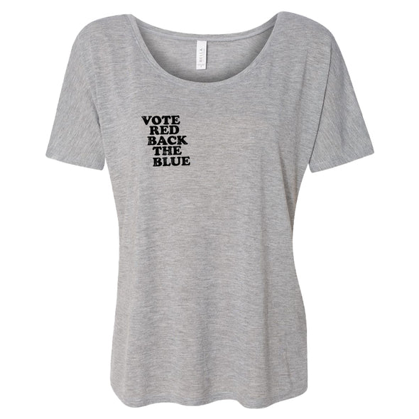 Vote Red Back The Blue Black Print Women's Slouchy Scoop-Neck Tee
