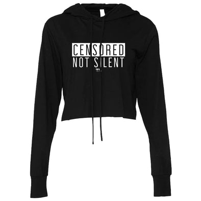 Censored Not Silent Women's Fleece Cropped Hooded Sweatshirt