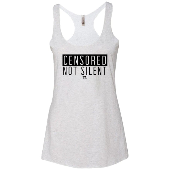 Censored Not Silent Black Print Women's Tri-Blend Racerback Tank